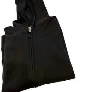 Hanes zip front black hoodie sweatshirt S New